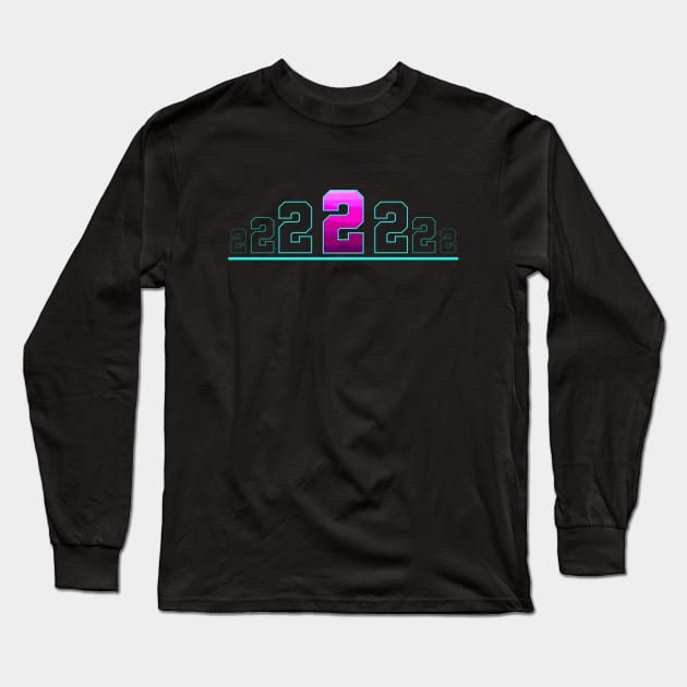 Number 2 Long Sleeve T-Shirt by T-Shirts Zone